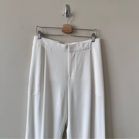 DEREK Lam 10 Crosby-Off White High Rise Stretch Crepe Long Trousers (Size:8) - Picture 5 of 11